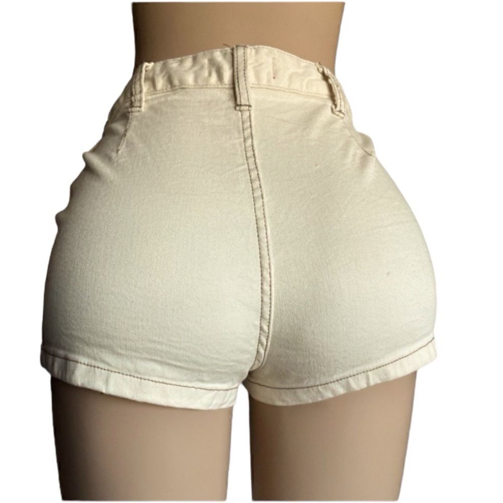 We The Free By Free People High Rise Women’s Cream Bridgette Shorts - Picture 4 of 11